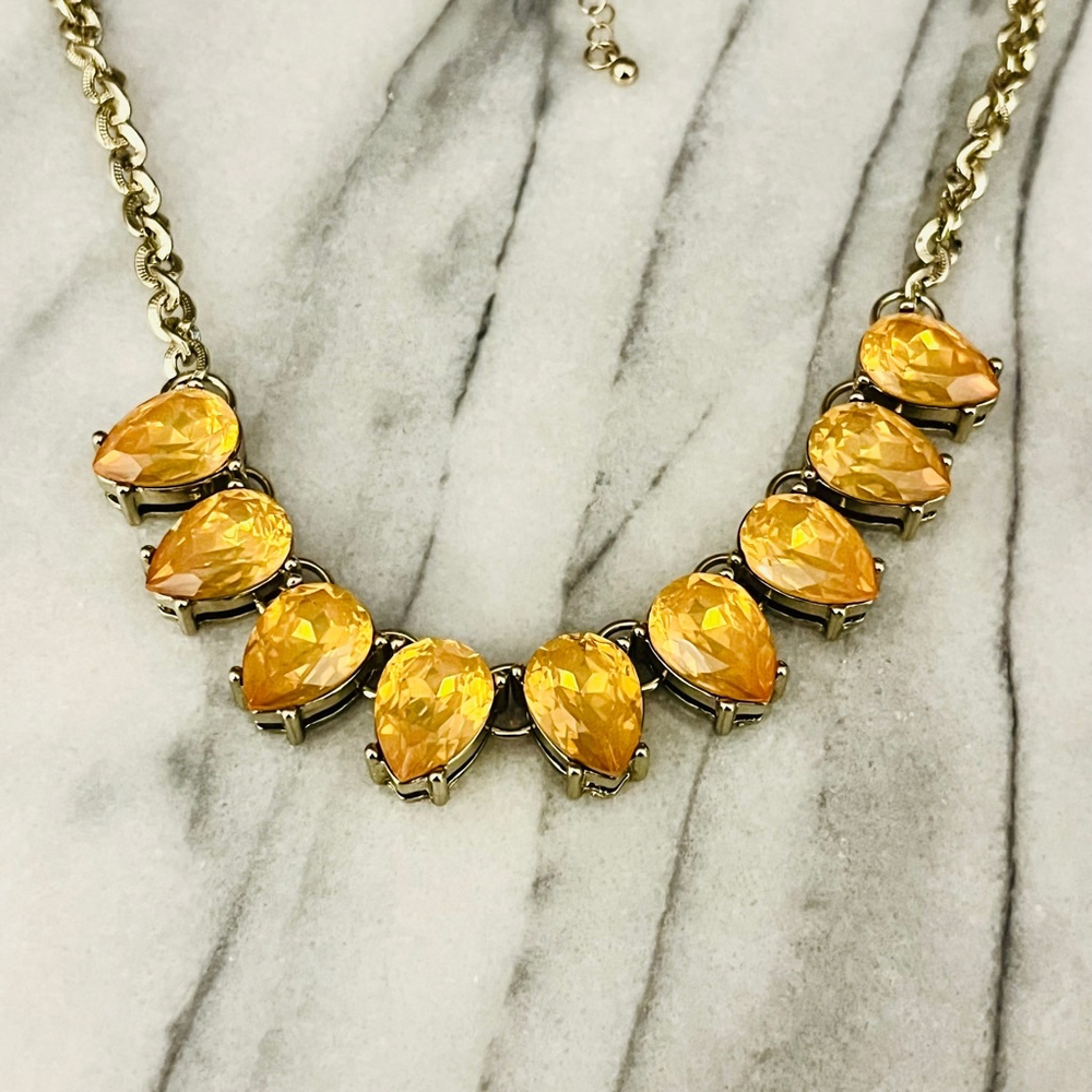 The Limited Statement Necklace | Yellow‎ Faux Crystal Acrylic | Colorful Glam - Picture 2 of 7